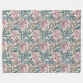 ビクトリアン – 毛布インスパイアモリスのタイムレスパターン フリースブランケット (正面(横))