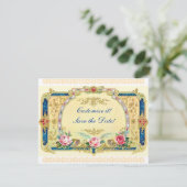 ビクトリアン - 結婚式、婚約、結婚式の日時を保存 招待状 (スタンド正面)