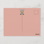 ビクトリアン、 花とメッセージの入ったゴールドハート ポストカード (裏面)