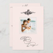 *～* ビクトリアン AR6 Cherub写真QR RSVP 結婚 招待状 (正面/裏面)