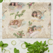 ビクトリアンAngels w/Music, Script & Holly キッチンタオル (折り畳み)