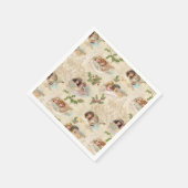 ビクトリアンAngels w/Music, Script & Holly スタンダードカクテルナプキン (角)