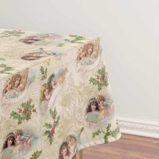 ビクトリアンAngels w/Music, Script & Holly テーブルクロス (インサイチュ)