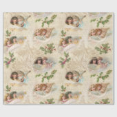 ビクトリアンAngels w/Music, Script & Holly ラッピングペーパー (フラット)