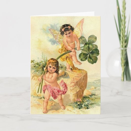 ビクトリアンCherubs St. Patrick's Day Card カード (正面)