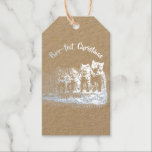ビクトリアンChristmas Cats – シルバー ギフトタグ<br><div class="desc">Christmas Catsビクトリアン.フェスティバルと文字Purr-fect Christmasを望む。アンティークのイメージはAlma Wadによるこの高級ギフトのラベルに編集され適用された。片側実在に銀色の箔。反対側にフルカラー印刷。10のセットで販売されたモノグラム/文字/ロゴで今それをパーソナライズすることができる。</div>