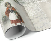 ビクトリアンChristmas Vignettes w/Winter Greenery ラッピングペーパー (ロールコーナー)