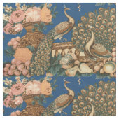 ビクトリアンEra Peacocks、Fruit & Flowers Pattern ファブリック (クローズアップ)
