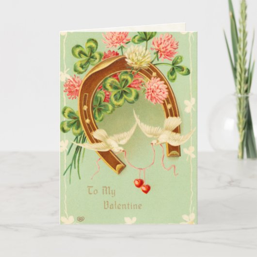 ビクトリアンHorseshoe Valentine's Day Card シーズンカード (正面)