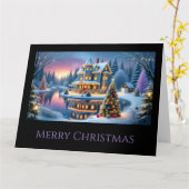 ビクトリアンHouse by the Lake at Christmas カード (黄色い花)