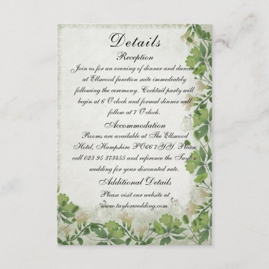 ビクトリアンMeadow -結婚のエンクロージャカード垂直 エンクロージャーカード (正面)