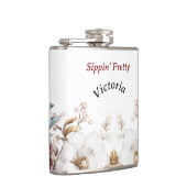 ビクトリアンPeony Luxe結婚's Vinyl 包まれた フラスク (右)