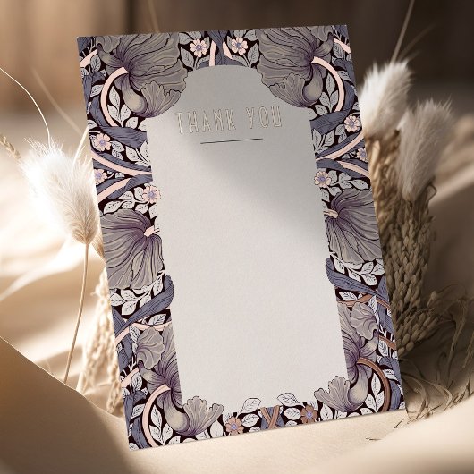 ビクトリアンPimpernels Morris結婚の感謝 箔招待状