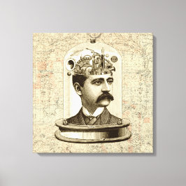 ビクトリアンstampunk clockwork脳の機械芸術 キャンバスプリント