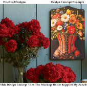 ビクトリアンSteampunkコルセット花DF5RFデコページ 薄葉紙