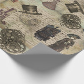 ビクトリアンSteampunkヴィンテージの切り離しグランジギア ラッピングペーパー (角)
