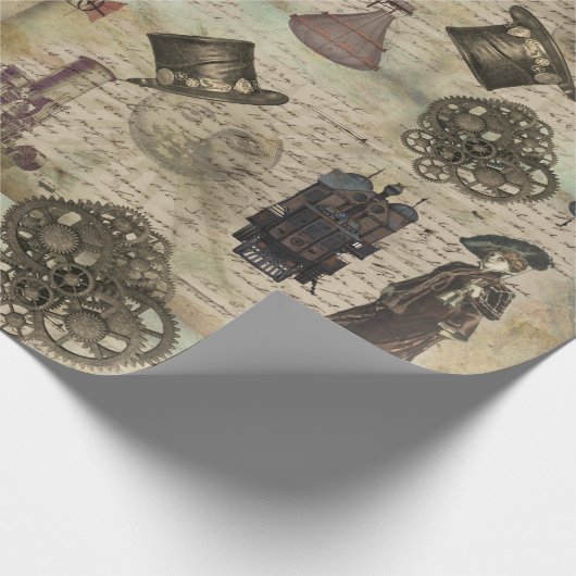 ビクトリアンSteampunkヴィンテージの切り離しグランジギア ラッピングペーパー (角)