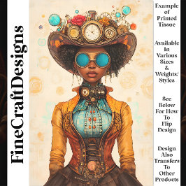 ビクトリアンSteampunk African American T9 Decopage 薄葉紙