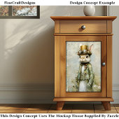 ビクトリアンSteampunk Rabbit、フローラCA6 Decopage 薄葉紙