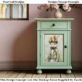 ビクトリアンSteampunk Rabbit、フローラCA6 Decopage 薄葉紙