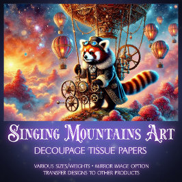 ビクトリアンWhimsy Red Panda Journey Decompage 薄葉紙