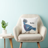 ビクトリア冠ハト鳥の漫画イラストレーション クッション (椅子)