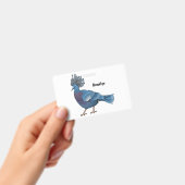 ビクトリア冠ハト鳥の漫画イラストレーション バッジ (手持ち)