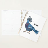 ビクトリア冠ハト鳥の漫画イラストレーション プランナー手帳 (ディスプレー)