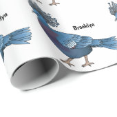 ビクトリア冠ハト鳥の漫画イラストレーション ラッピングペーパー (ロールコーナー)