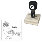 ビクトリア冠ハト鳥の漫画イラストレーション ラバースタンプ (押印)