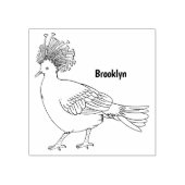 ビクトリア冠ハト鳥の漫画イラストレーション ラバースタンプ (インプリント)