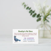 ビクトリア冠ハト鳥の漫画イラストレーション 名刺 (スタンド正面)