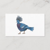 ビクトリア冠ハト鳥の漫画イラストレーション 名刺 (裏面)