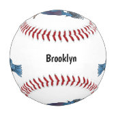 ビクトリア冠ハト鳥の漫画イラストレーション 野球ボール (正面)