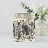 ビクトリア十字架を配る女王 ポストカード (スタンド正面)