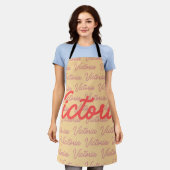 ビクトリア名繰り返しパターン エプロン (着用した状態)