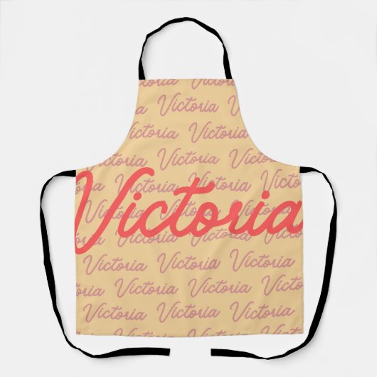 ビクトリア名繰り返しパターン エプロン (正面)