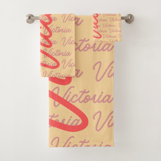 ビクトリア名繰り返しパターン バスタオルセット (インサイチュ)