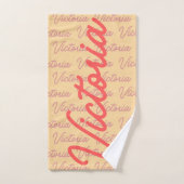 ビクトリア名繰り返しパターン バスタオルセット (ハンドタオル)