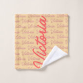 ビクトリア名繰り返しパターン バスタオルセット (ウォッシュタオル)