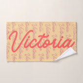 ビクトリア名繰り返しパターン バスタオルセット (ハンドタオル)