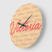 ビクトリア名繰り返しパターン ラージ壁時計 (傾斜)