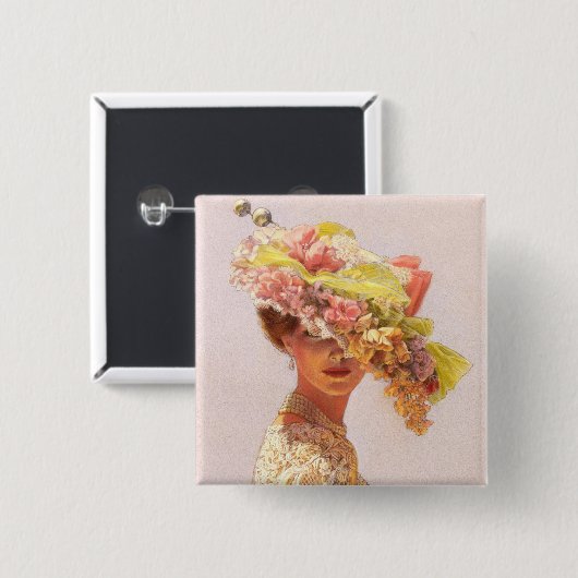 ビクトリア女性 缶バッジ (正面&裏面)