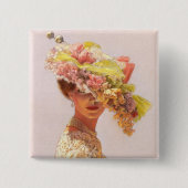 ビクトリア女性 缶バッジ (正面)