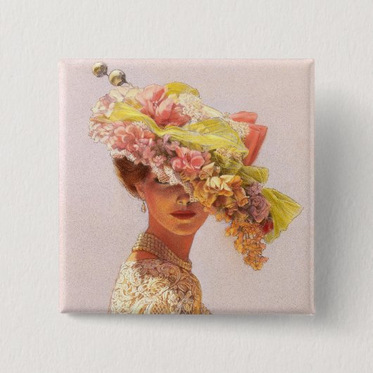 ビクトリア女性 缶バッジ (正面)