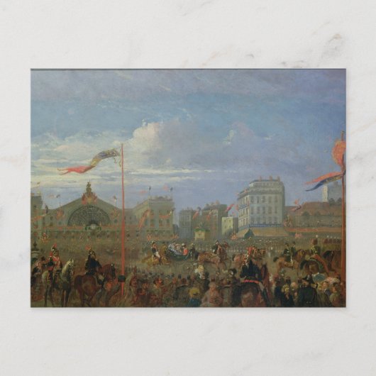 ビクトリア女王がガレ・デ・レストに到着 ポストカード (正面)