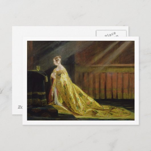 ビクトリア女王が彼女の戴冠服, 1838 (油o ポストカード (正面/裏面)