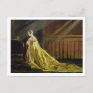 ビクトリア女王が彼女の戴冠服， 1838 (油o ポストカード