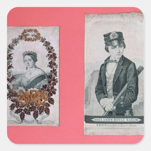 ビクトリア女王とプリンスアルバートのブックマーク スクエアシール (正面)