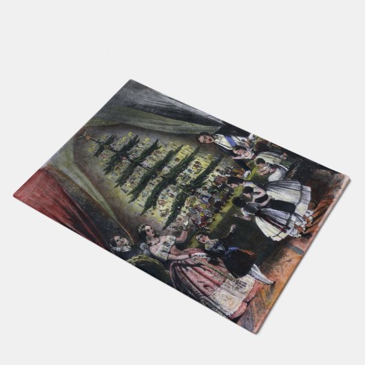 ビクトリア女王のクリスマスツリー ドアマット (アングル)